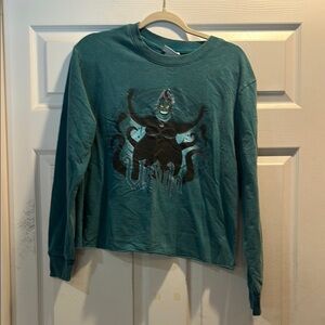 Disney Parks Ursula Little Mermaid Teal Long Sleeve Tee Shirt Top M